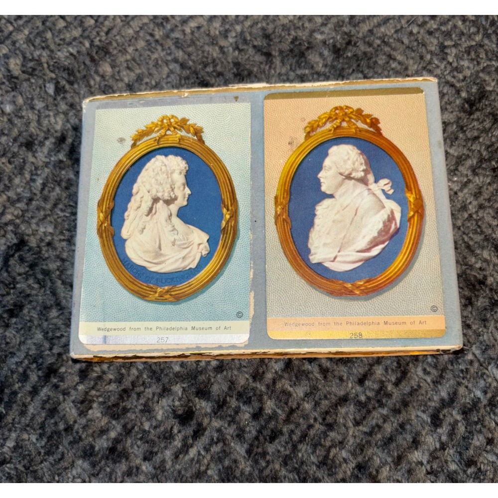 Vintage Congress Playing Cards Wedgwood Jasperware Double Deck Set 1946 Cincy OH